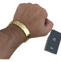 Bracelete 15mm Moeda Antiga Cor e Brilho idêntico a Ouro Feixo Gaveta Pulseira Masculina