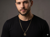 Corrente Masculina Com Pingente e Pulseira 3mm Modelo Tijolinho Moeda Antiga Banhada com 10 Camadas de Ouro 18k e Invernizada kit Conjunto
