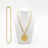 Conjunto Corrente com Pingente + Pulseira Masculina 100% Moeda Antiga com 10 Camadas de Banho de Ouro e Invernizada